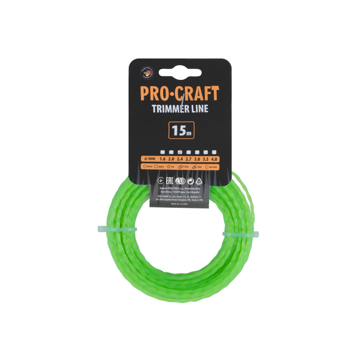 Procraft SP-2.4/15 struna žací (2.4mm) (15m) spirála