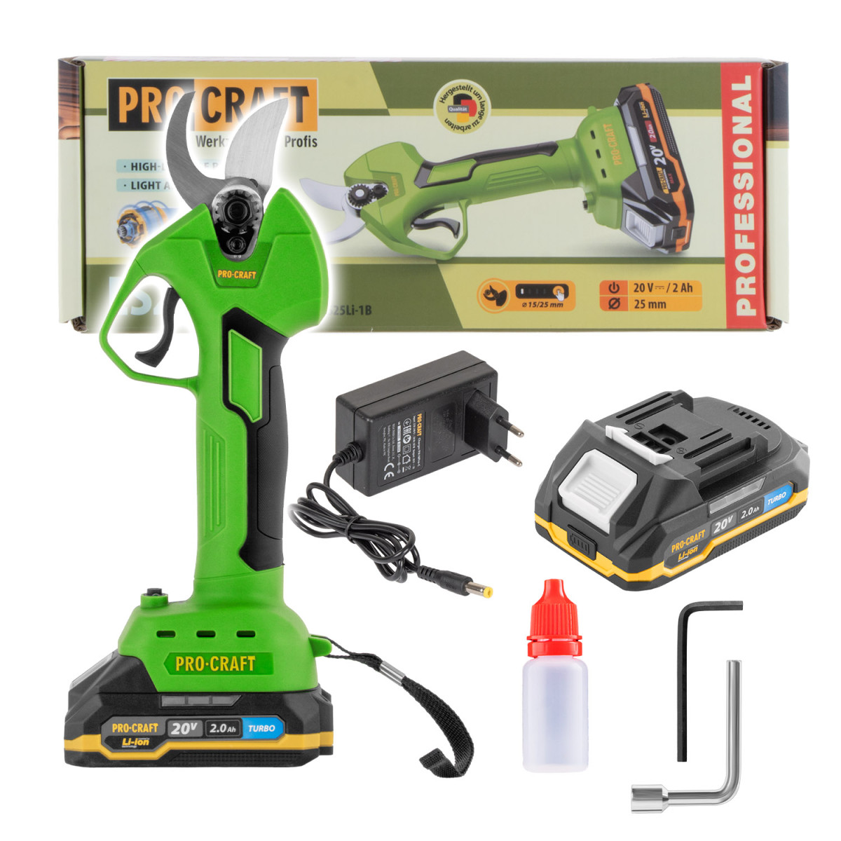 Procraft ES25Li aku nůžky na větve