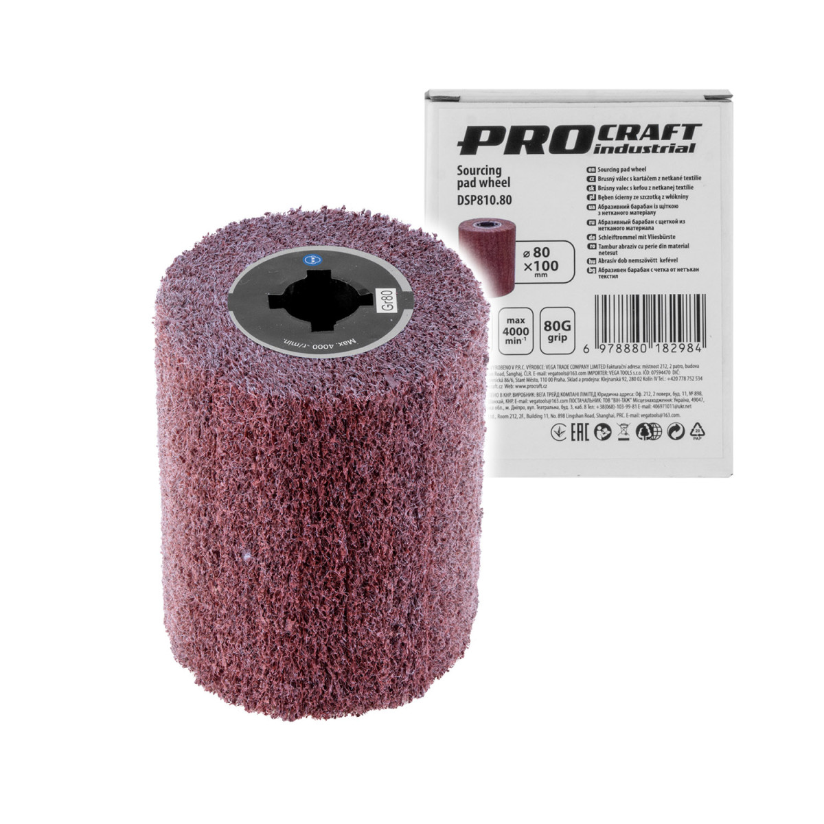 Procraft DSP810.80 brusný válec z netkané textilie