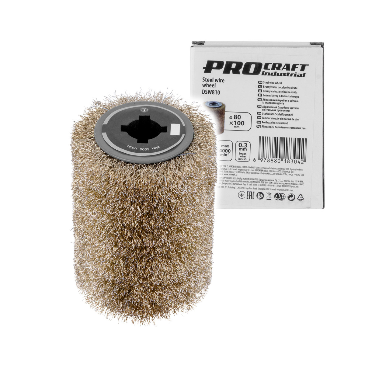 Procraft DSW810 brusný válec z ocelového drátu