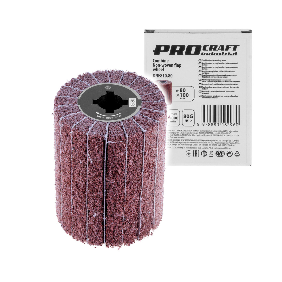 Procraft DNF810.80 brusný lamelový válec z netkané textilie