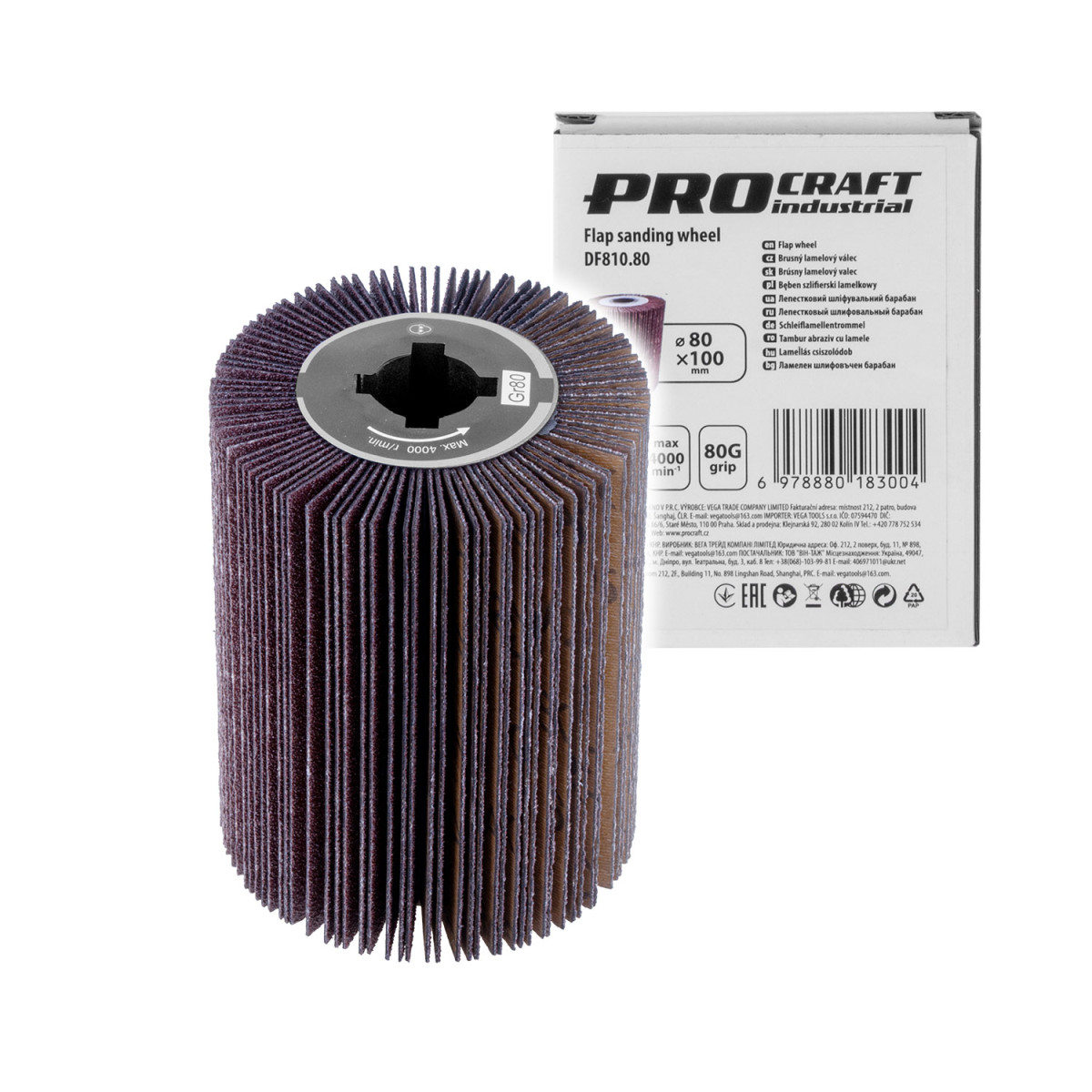 Procraft DF810.80 brusný lamelový válec