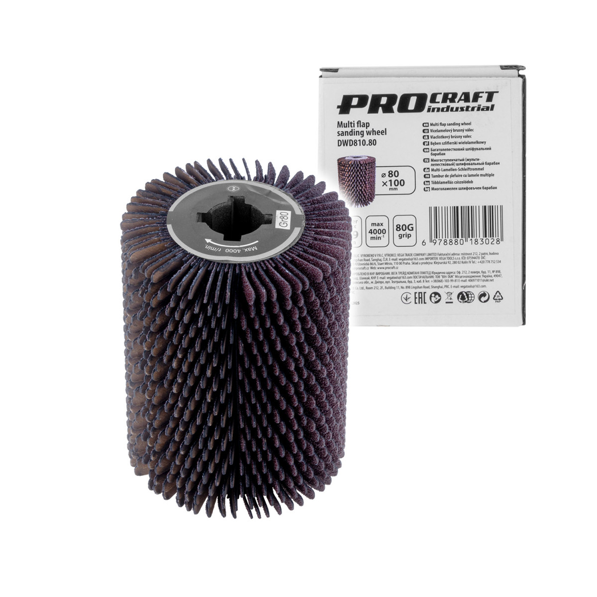 Procraft DWD810.80 brusný smirkový válec