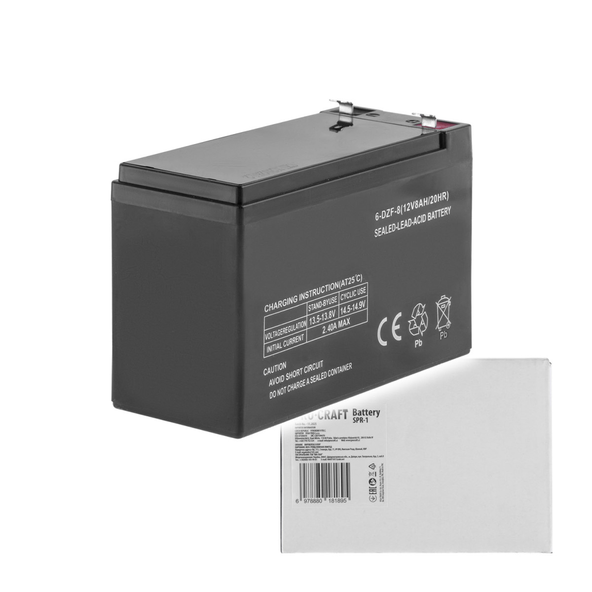 Procraft SPR-1 olověný akumulátor 12V 8Ah
