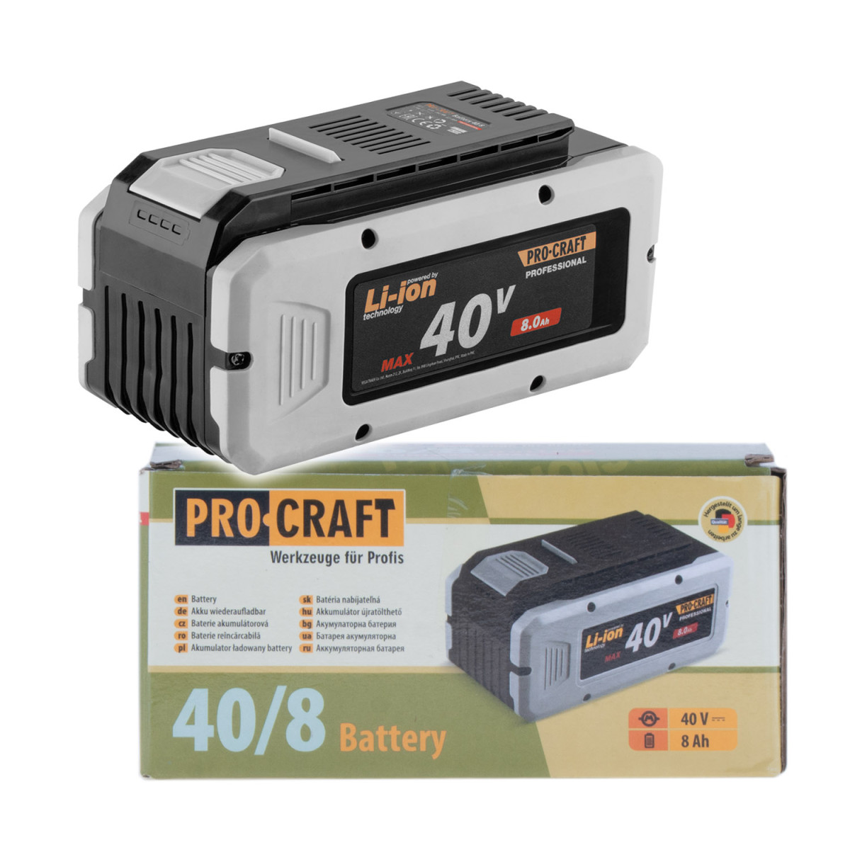 Procraft 40/8 baterie akumulátorová 40V Li-ion, 8000mAh