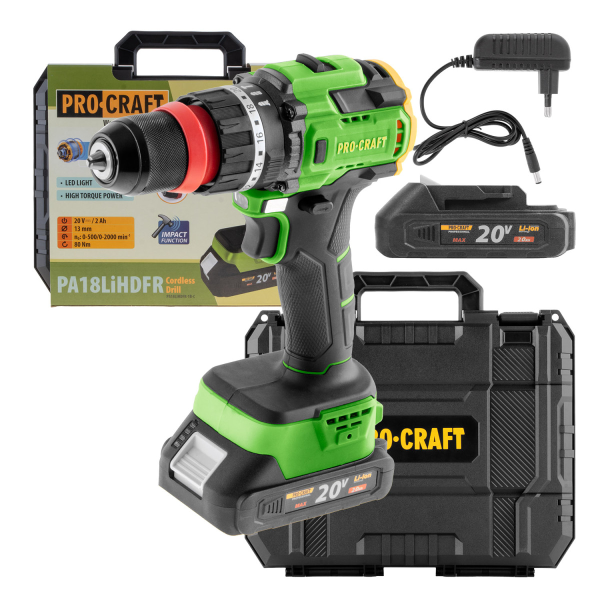 Procraft PA18LiH DFR aku vrtací šroubovák