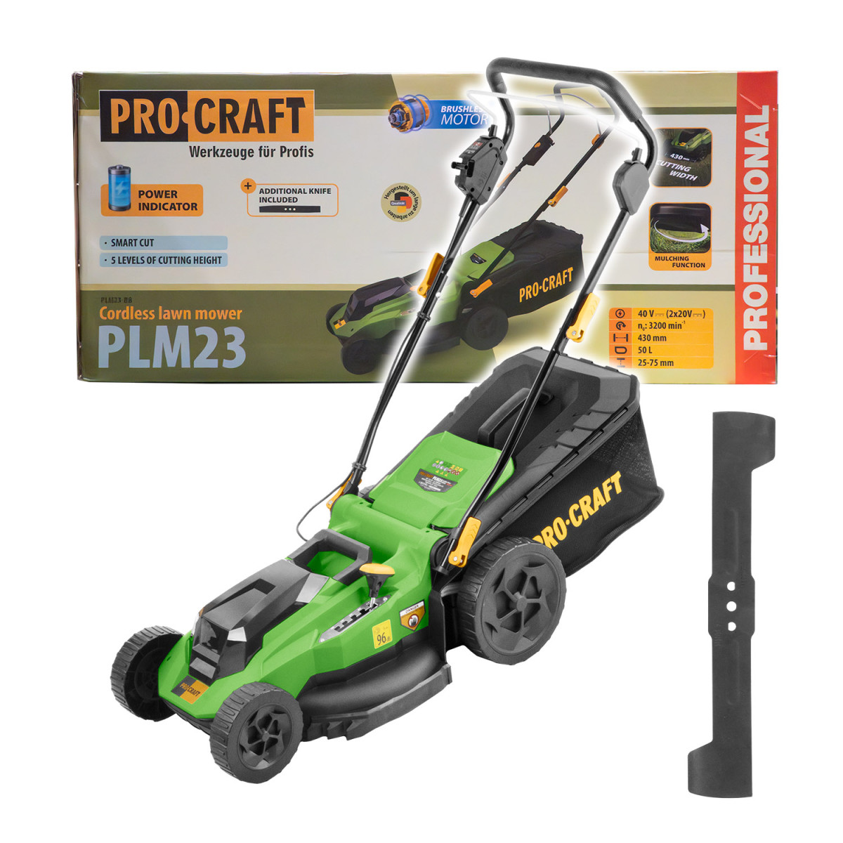 Procraft PLM23bb aku sekačka   (bez baterie a nabíječky)