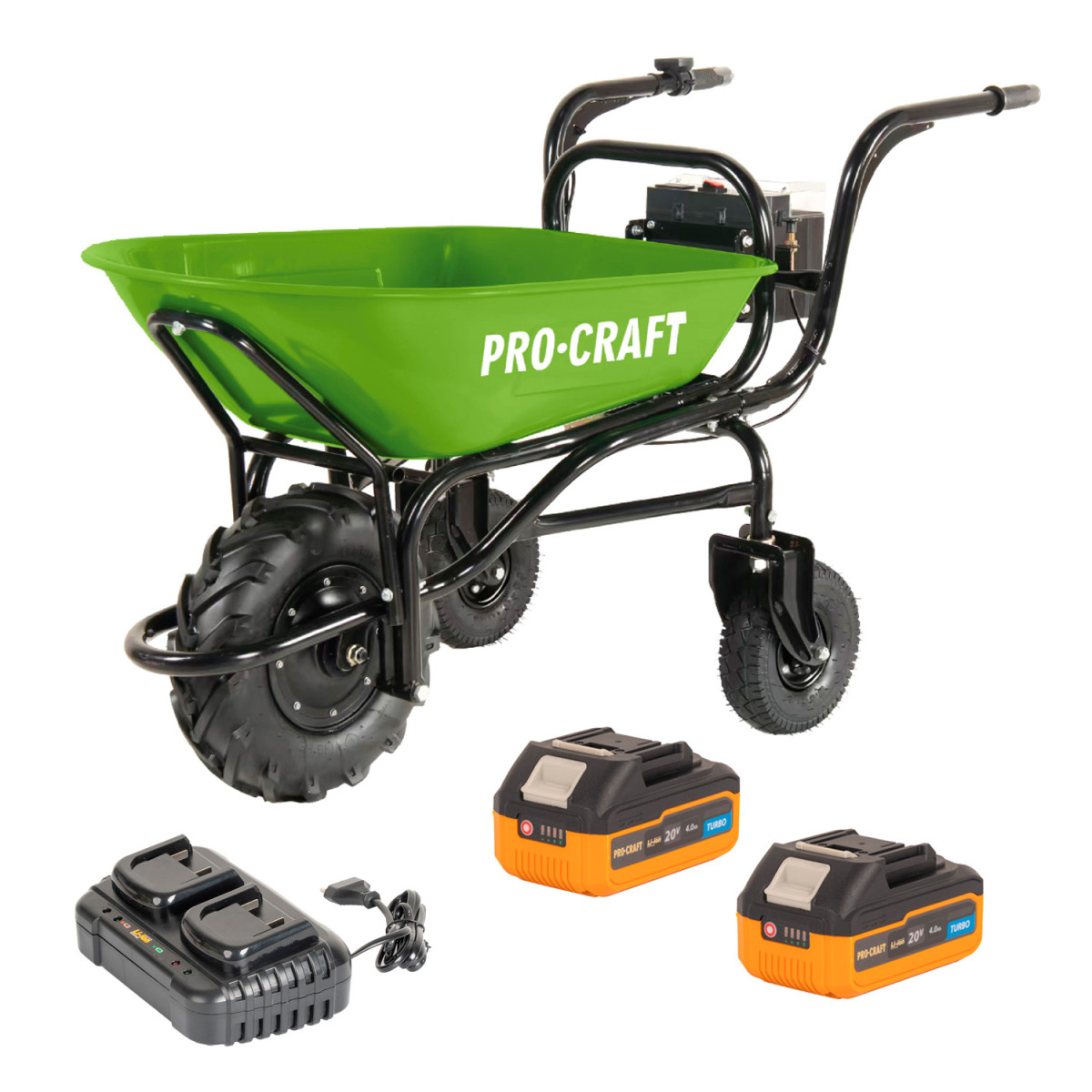 Procraft SPWB270/2X20-4TURBO/20-2 sada aku kolečka PWB270 s dvěma bateriemi 20/4 a nabíječkou