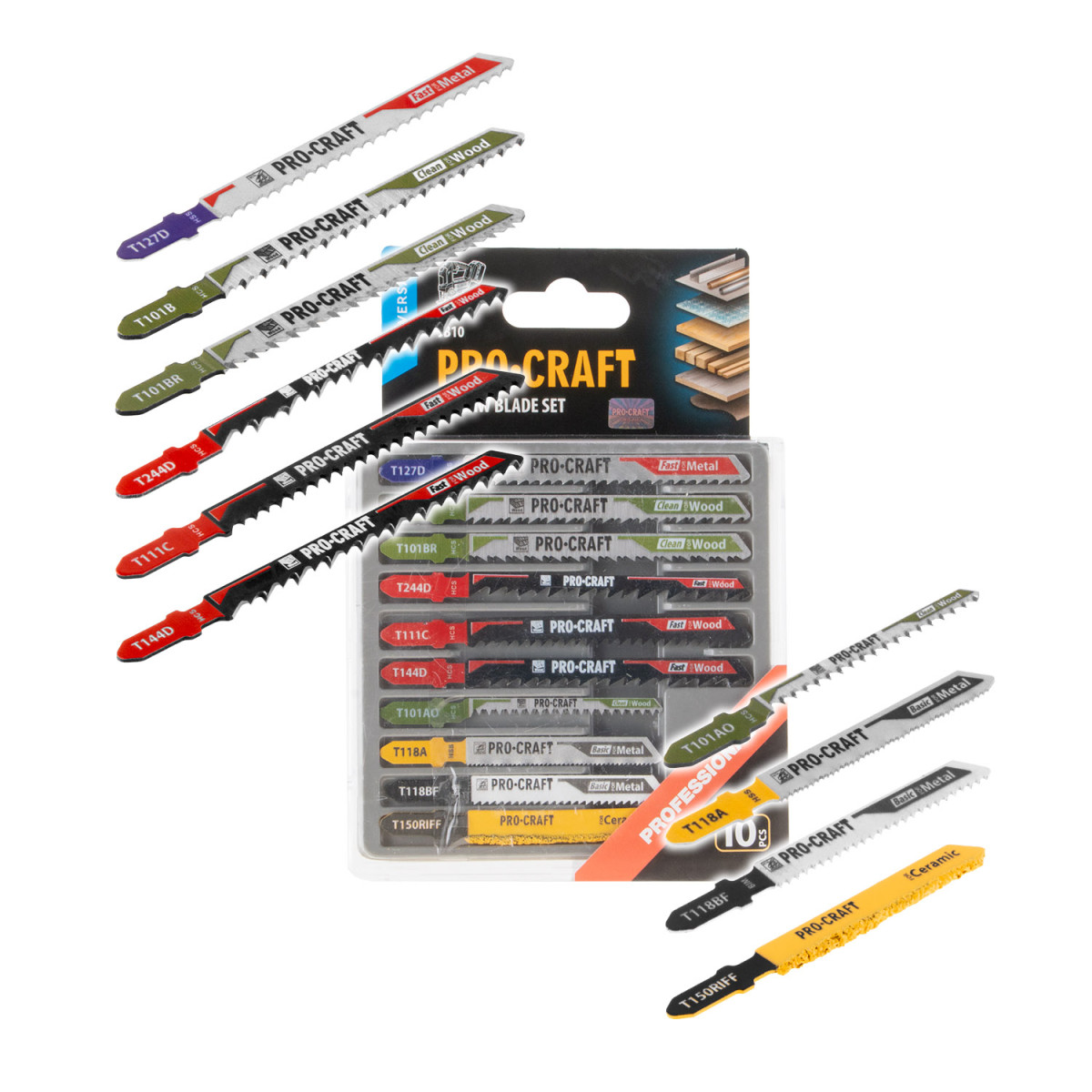 Procraft JB10 sada pilových listů do přímočaré pily