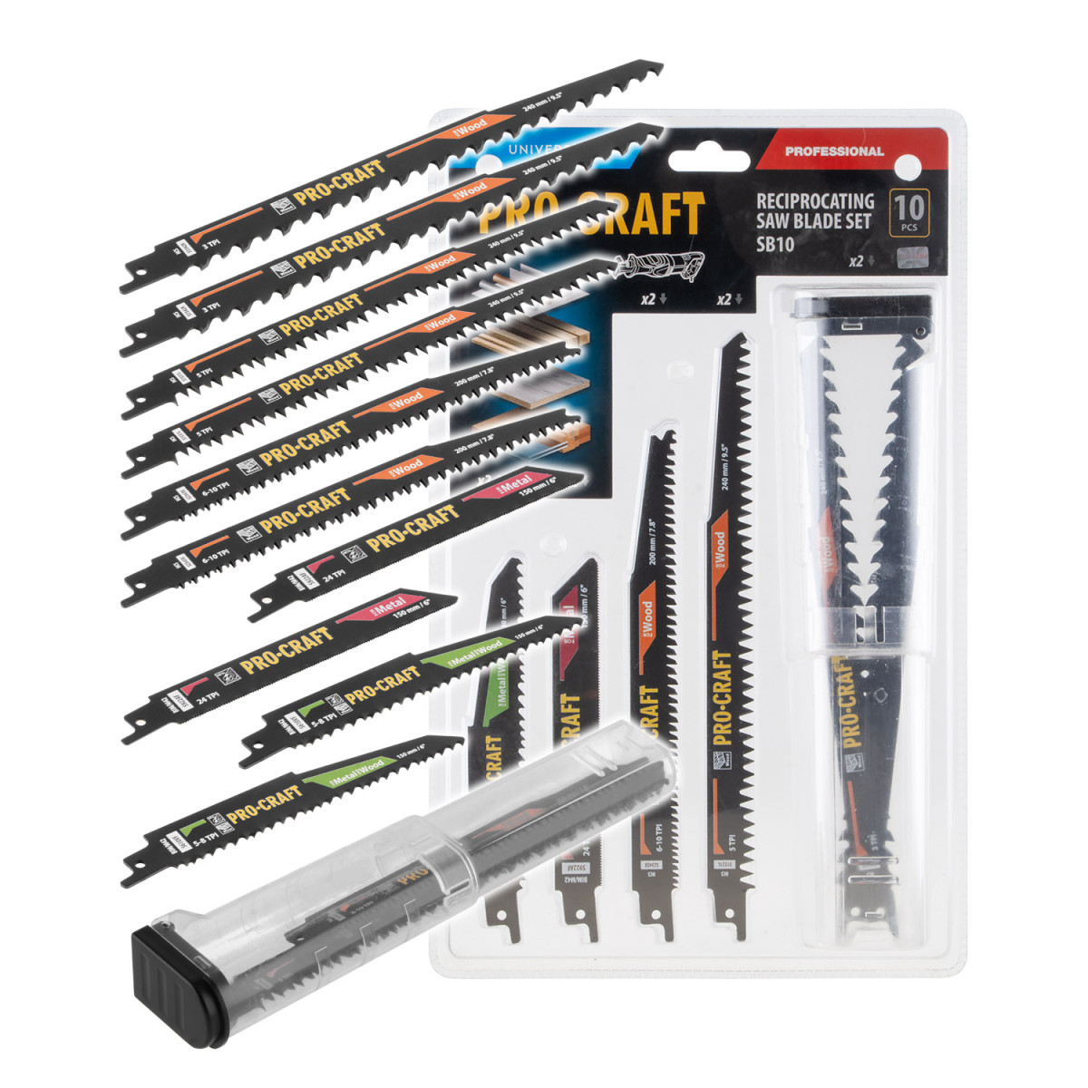 Procraft SB10 sada pilových plátků do pily ocasky