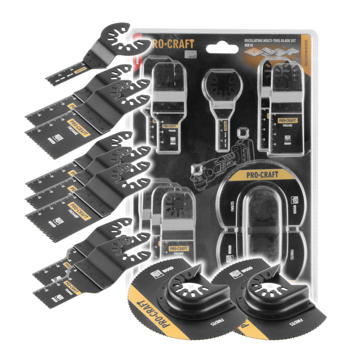 Procraft MB10 sada nástavců pro multifunkční oscilační brusku