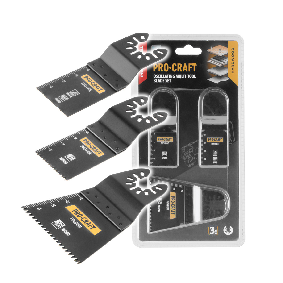 Procraft MB3 sada nástavců pro multifunkční oscilační brusku