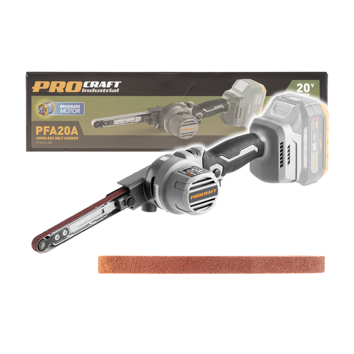 Procraft PFA20A-BB aku pásový pilník  Industrial PFA20Abb (bez baterie a nabíječky)