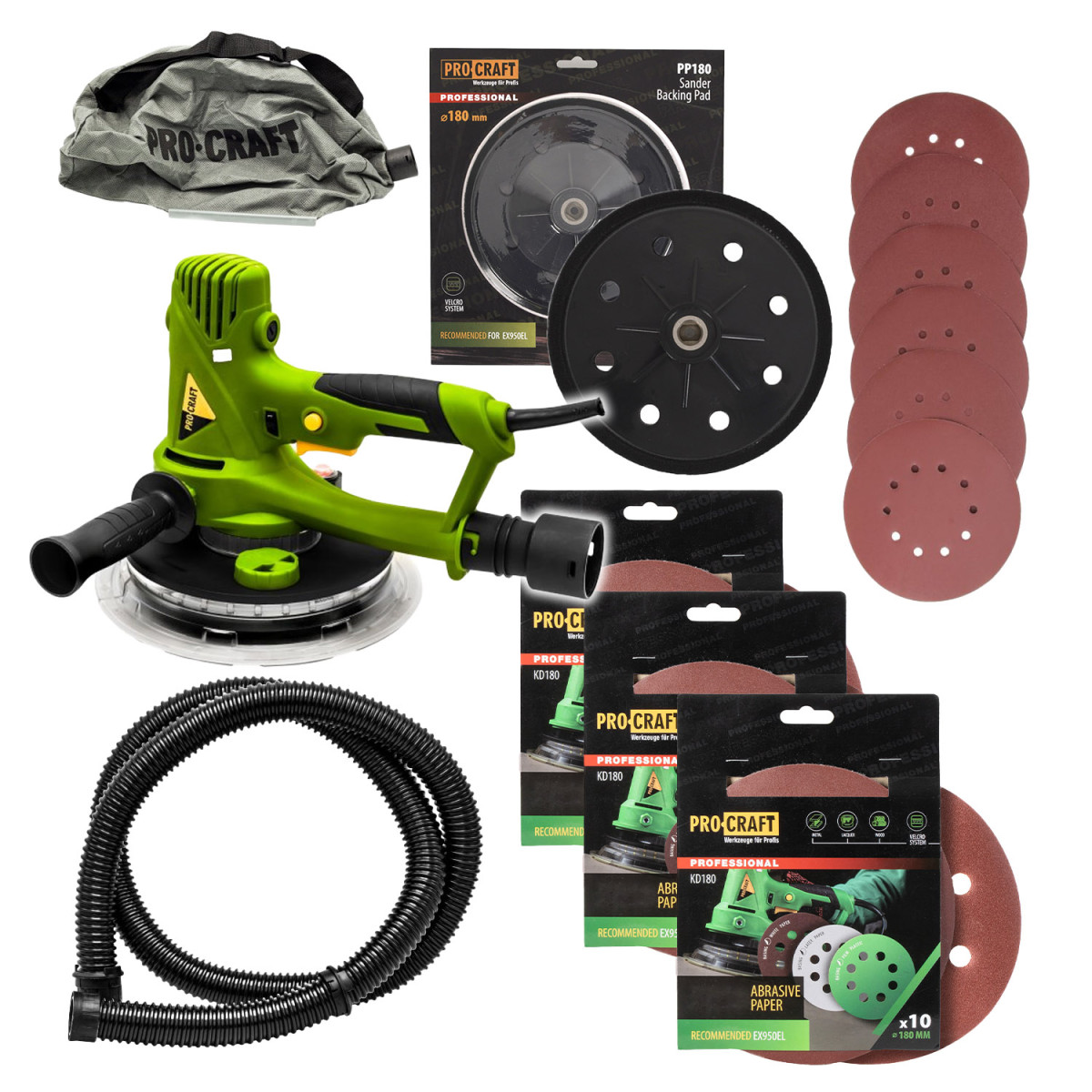 Procraft SET-EX950EL sada bruska na sádrokarton  EX950EL + brusné papíry