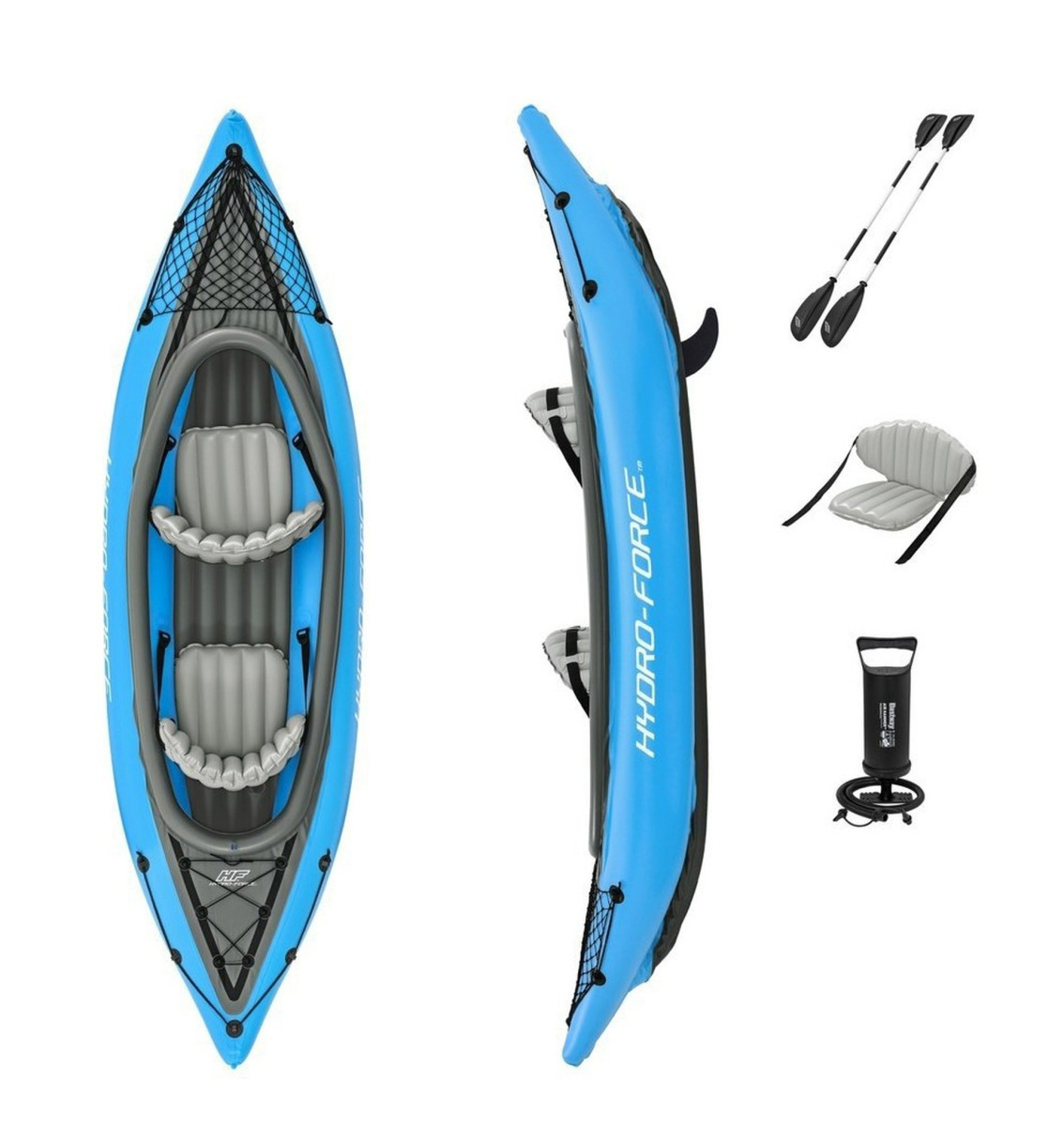 KUBIsport 05-P65131K Nafukovací dvoumístný kajak Cove Champion X2 s příslušenstvím