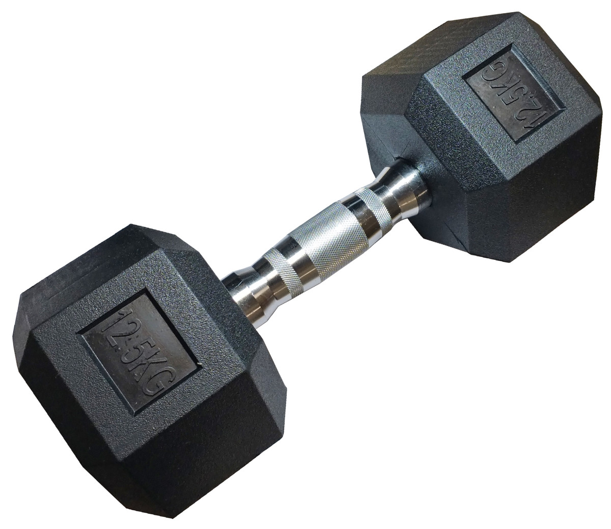 KUBIsport 05-CB12/5HEX Jednoruční šestihranná HEX činka 12,5 kg pogumovaná