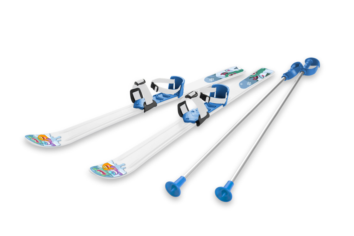 KUBIsport 05-LSP90K-MO Plastkon lyže dětské 90 cm bílo modré