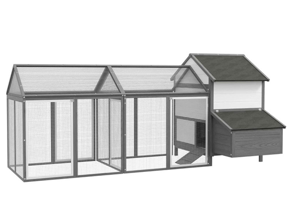 Kurník pro slepice PAWHUT D51-130V01GY