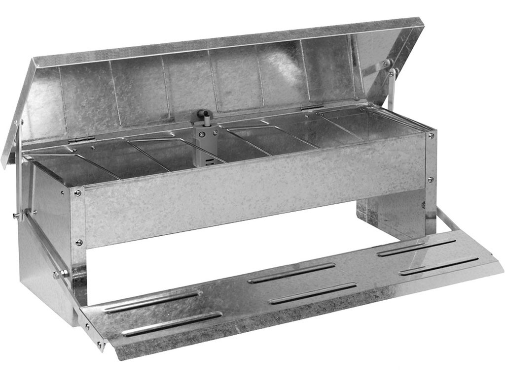 Nášlapné žlabové krmítko pro slepice pozinkované GAUN 11345 - 5 kg