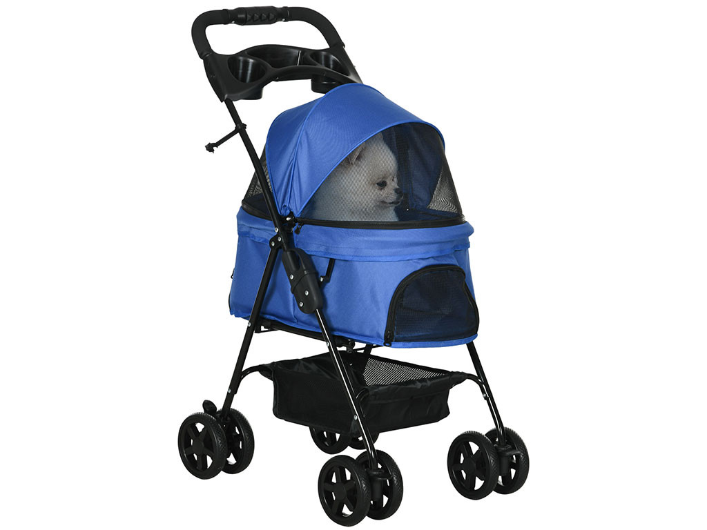 Kočárek pro psy PAWHUT D00-127BU, modrý