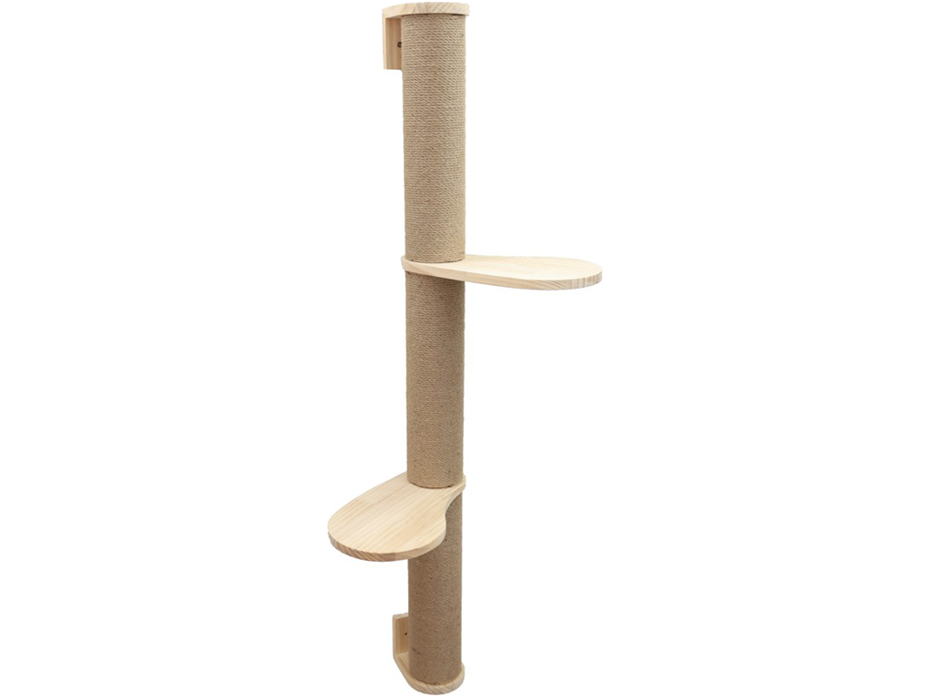 Škrábadlo s dřevěnými odpočívadly pro kočky KERBL 80917 TIMBER, délka 127 cm, s jutou