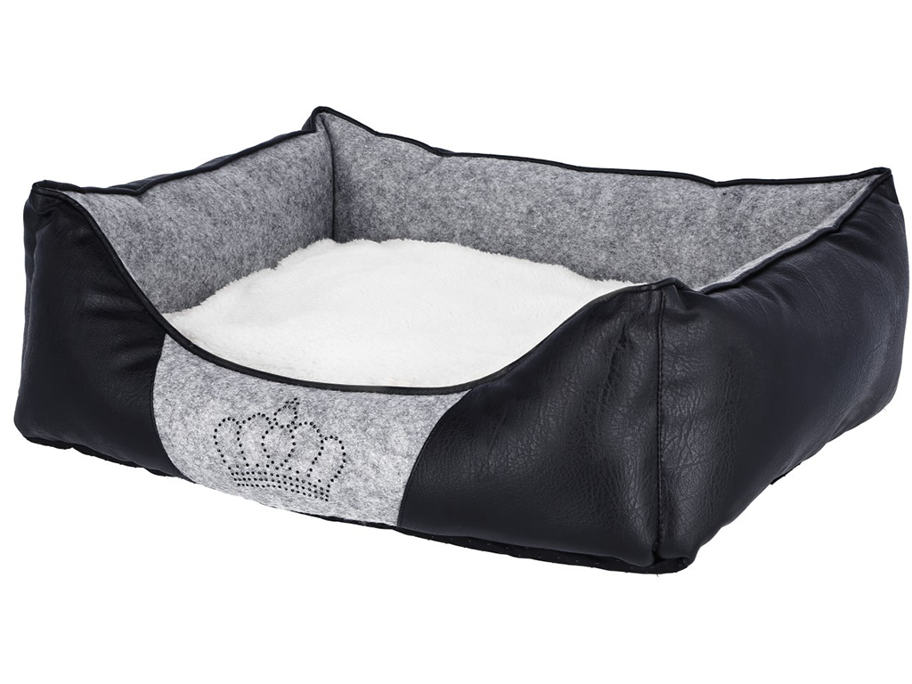 Pelíšek pro psy a kočky KERBL 80361 CHIARA, 55x45x18 cm, světle šedá/černá