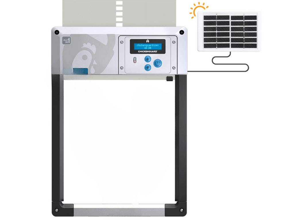 Komplet automatického otevírání a zavírání kurníku CHICKEN GUARD ALL IN ONE SOLAR