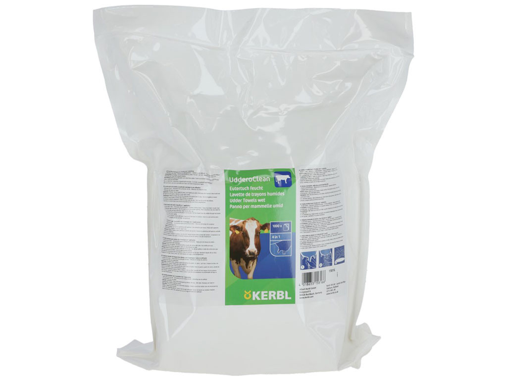 Vlhčené utěrky na vemena KERBL 15816 UDDEROCLEAN 20x20 cm, 1000 útržků, náhradní náplň