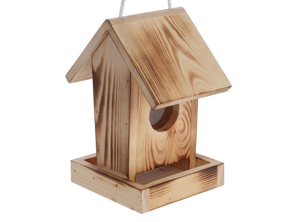 Závěsné krmítko pro ptáky KERBL 87035 GINDELALM, dřevo 18x14x22,5 cm