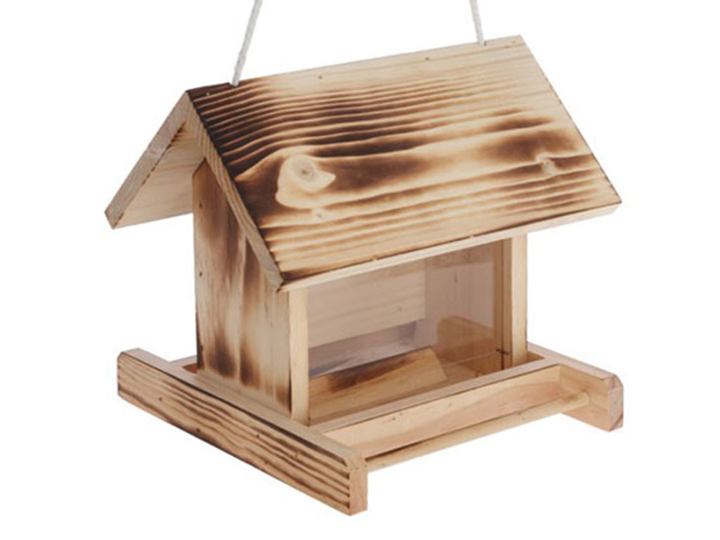 Závěsné krmítko pro ptáky KERBL 87036 RIEDERSTEIN, dřevo 23,8x22x20,7 cm