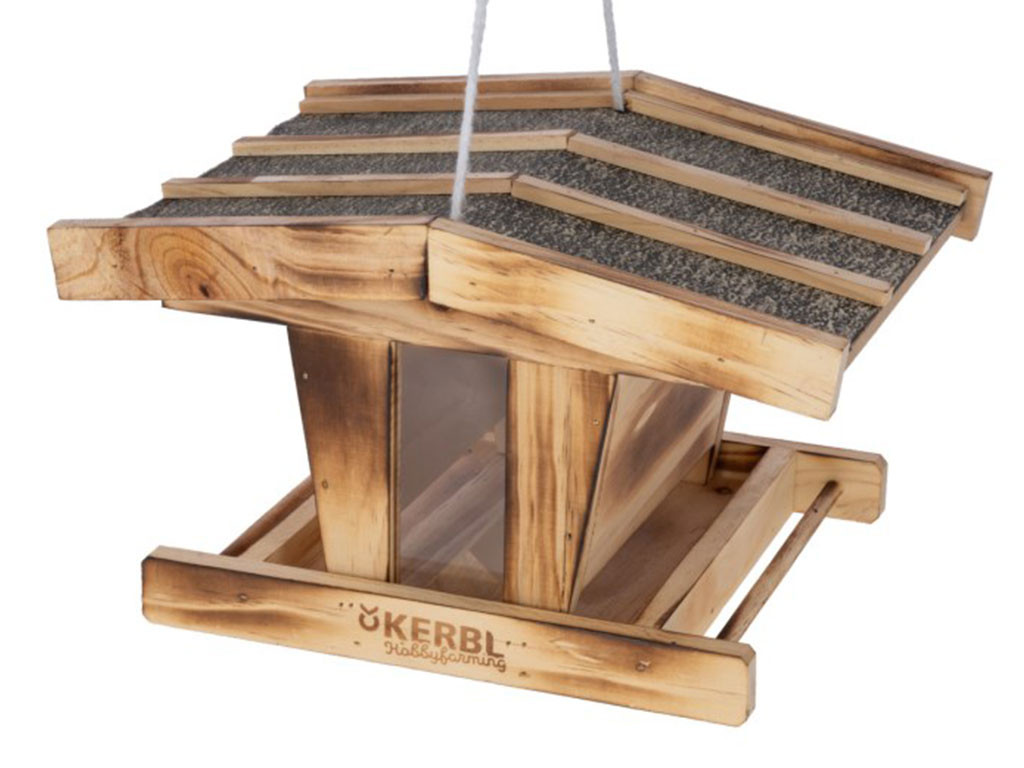 Závěsné krmítko pro ptáky KERBL 87039 KLEINER ARBER, dřevo 31x24,5x19 cm