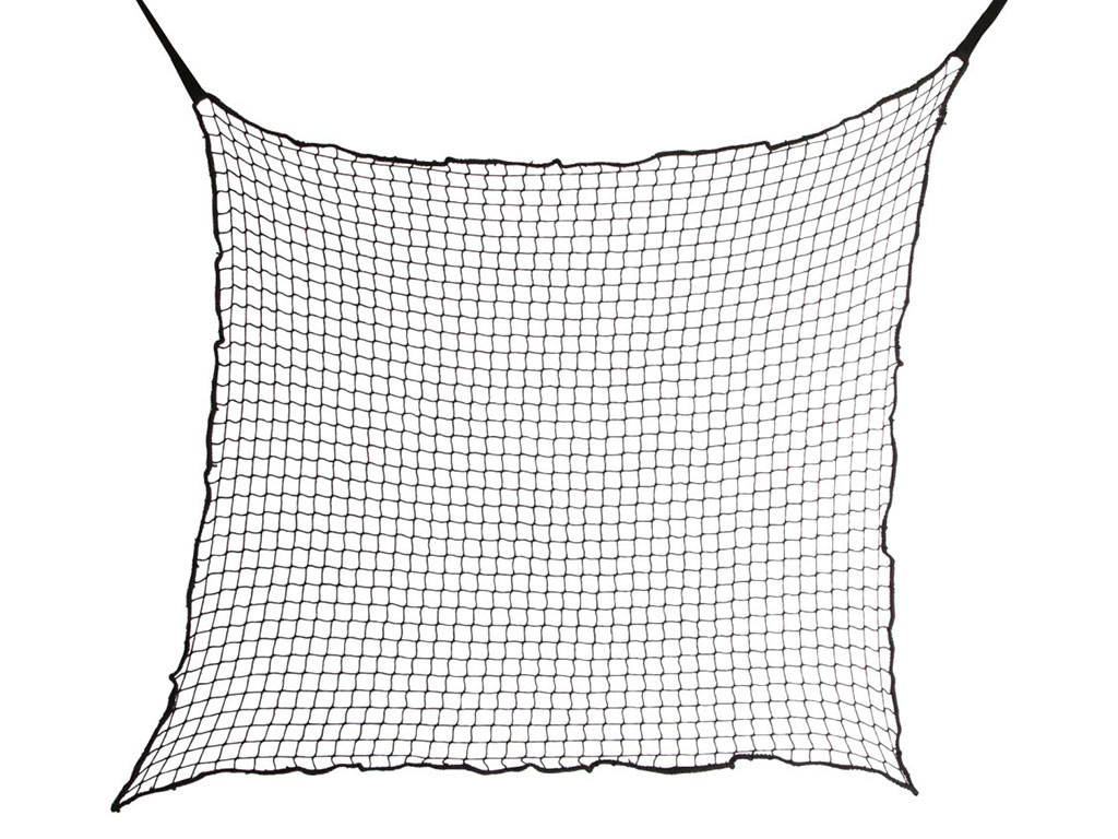 Univerzální síť do kufru auta pro zajištění nákladu KERBL 37269, 120x100cm, oka 2,5cm, s háky a popruhy, nosnost až 760kg