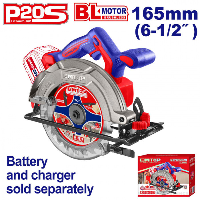 EMTOP Aku okružní pila 20V 165mm solo
