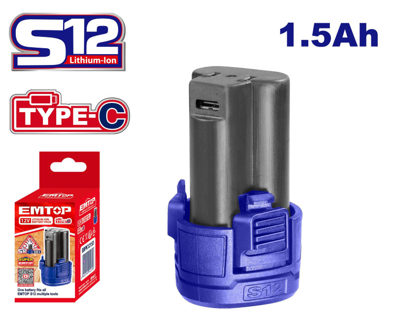 EMTOP Akumulátor 12V Li-ion 1.5Ah