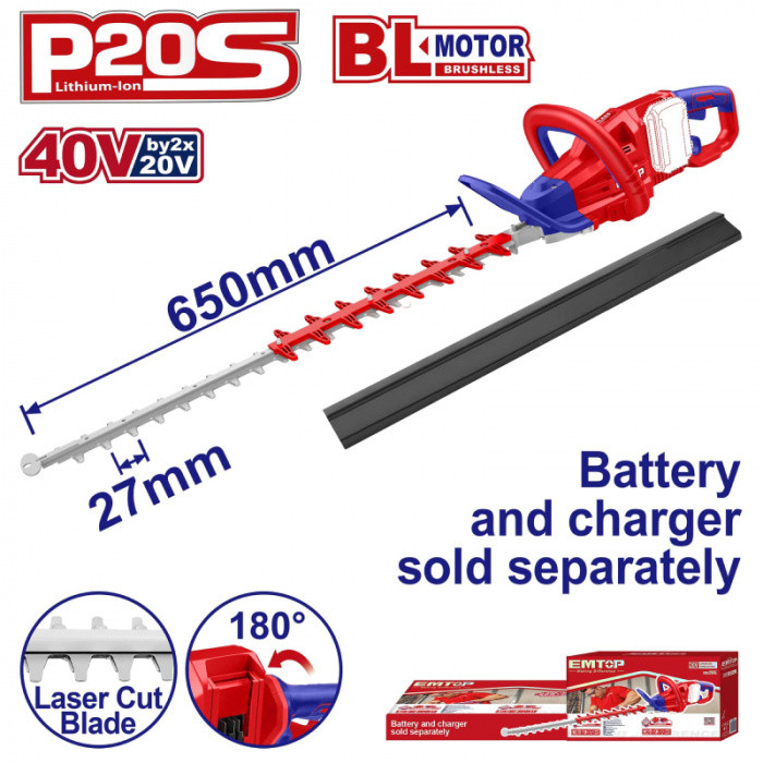 EMTOP Aku plotostřih 40V 65cm solo