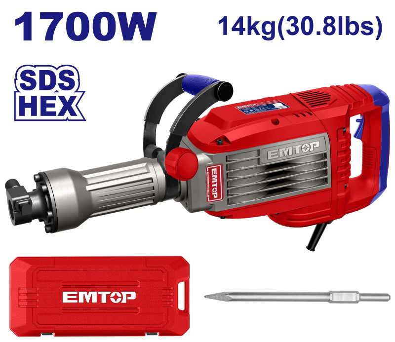 EMTOP Bourací kladivo 1700W 50J SDS Hex