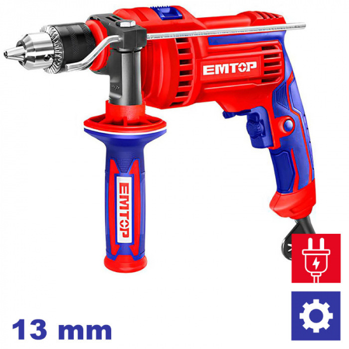 EMTOP Elektrická vrtačka s příklepem 810W 13mm