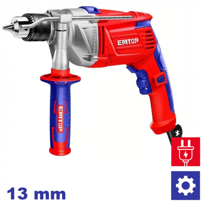 EMTOP Elektrická vrtačka s příklepem 1100W 13mm