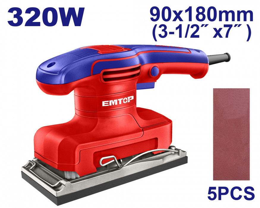 EMTOP Vibrační bruska 320W 90x180mm