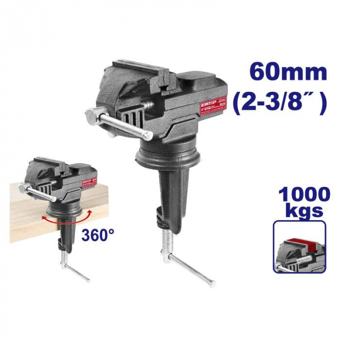 EMTOP Svěrák stolní otočný 60mm