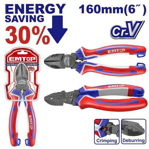 EMTOP Kleště štípací boční 160 mm (úspora síly 30%)