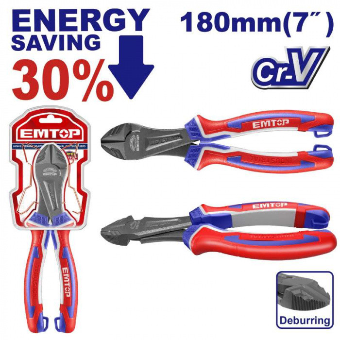 EMTOP Kleště štípací boční  heavy-duty 180 mm (úspora síly 30%)