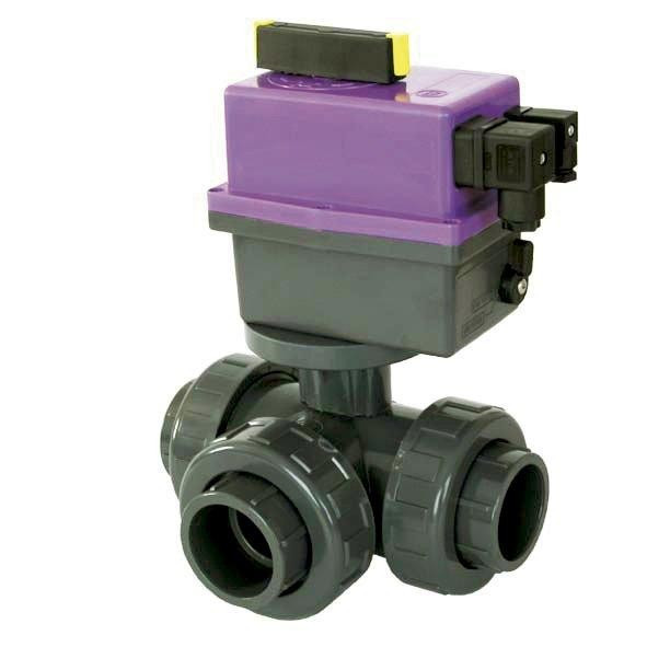 PVC Kulový el. třícestný ventil 63 mm CH-T (nové FIP-T)