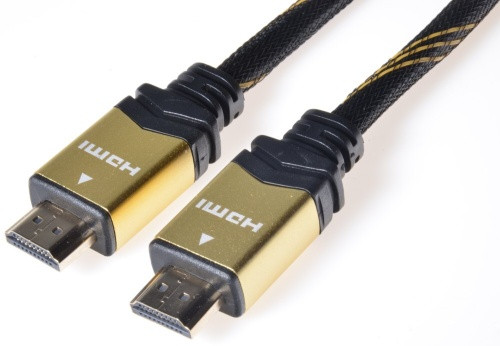 Kabel propojovací HDMI 1.4 + Ethernet, textilní povrch, zlacené konektory, 5m