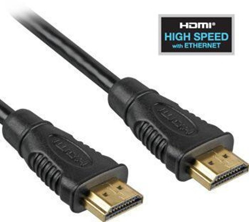 Kabel propojovací HDMI 1.4 s Ethernetem HDMI (M) - HDMI (M), zlacené konektory, 5m
