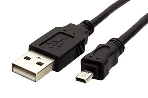 Kabel USB A-miniUSB, 8pin, Panasonic, Nikon UC-E6, Olympus CB-USB7, Minolta USB-2, USB-3, 1,8m, černý
