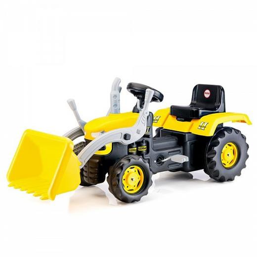 Hračka Dolu Velký šlapací traktor s rypadlem, žlutý
