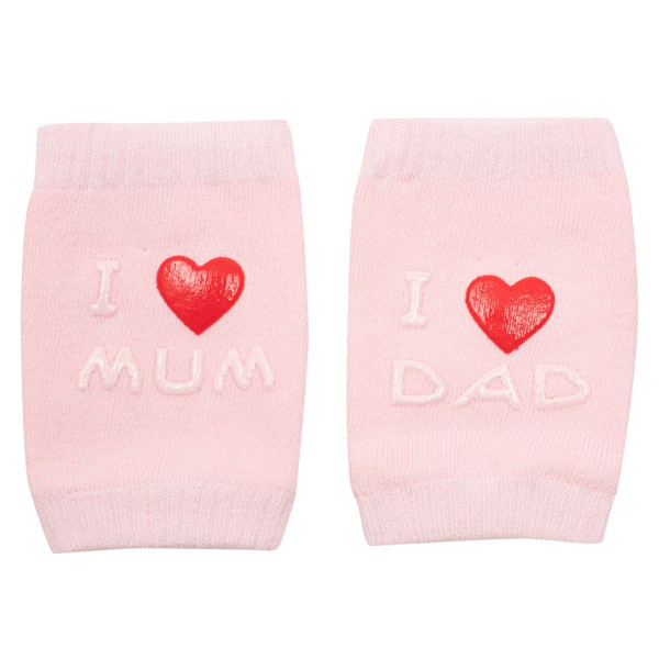 Dětské nákoleníky New Baby s ABS I Love Mum and Dad růžové