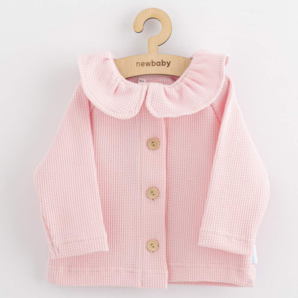 Kojenecký kabátek na knoflíky New Baby Luxury clothing Laura růžový 80 (9-12m)
