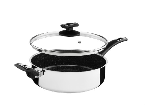 Kolimax Pánev CERAMMAX PRO STANDARD, s rukojetí, s poklicí, průměr 26 cm, objem 3.9 l, černý GRANIT